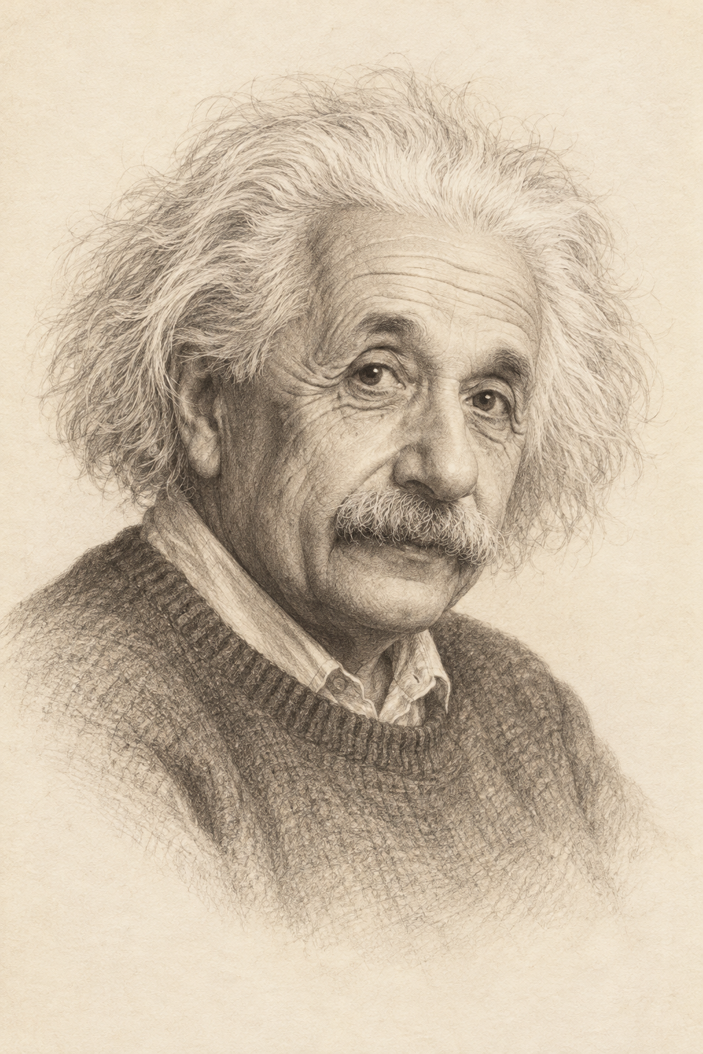 Albert Einstein — detailed pencil sketch