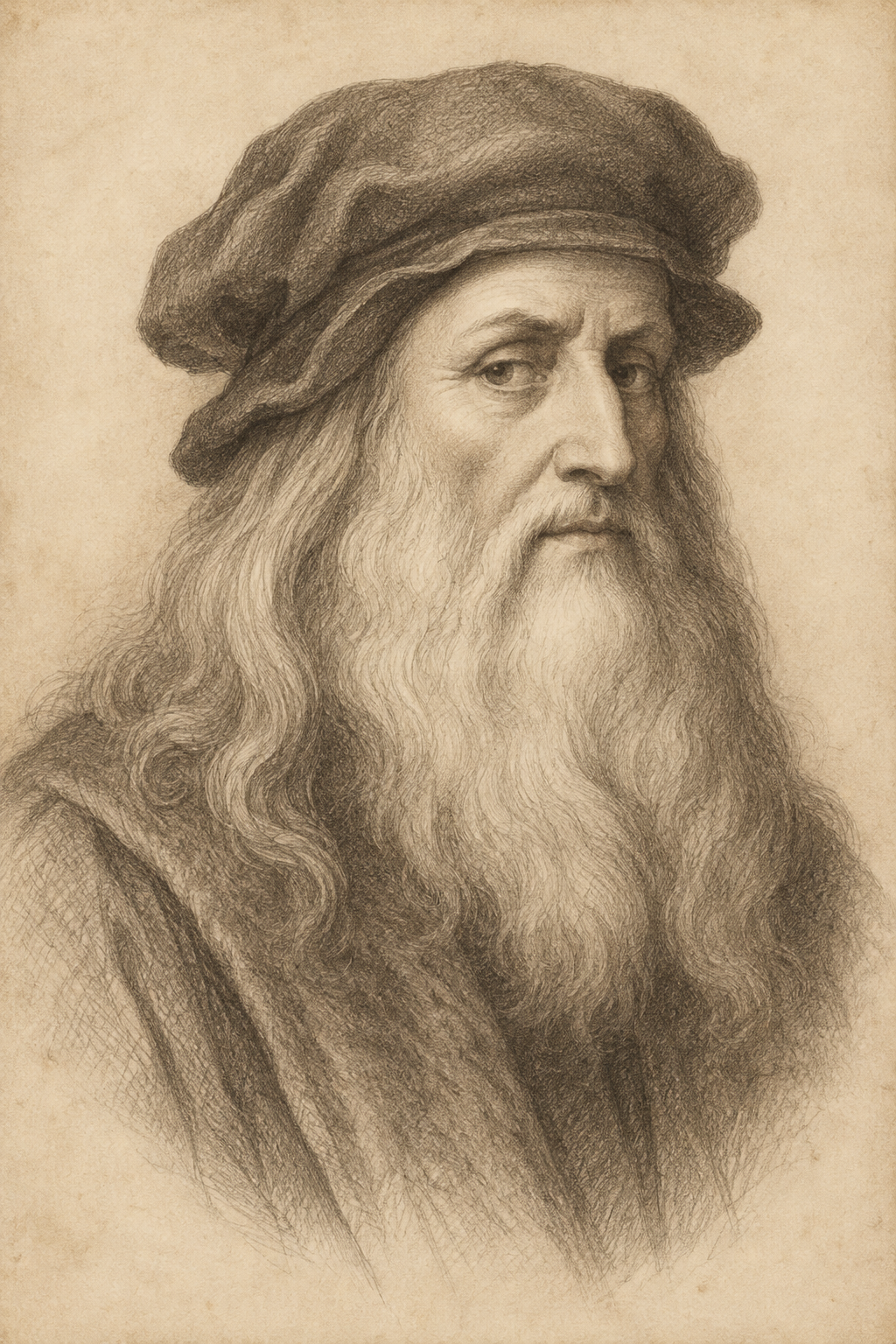 Leonardo da Vinci — detailed pencil sketch
