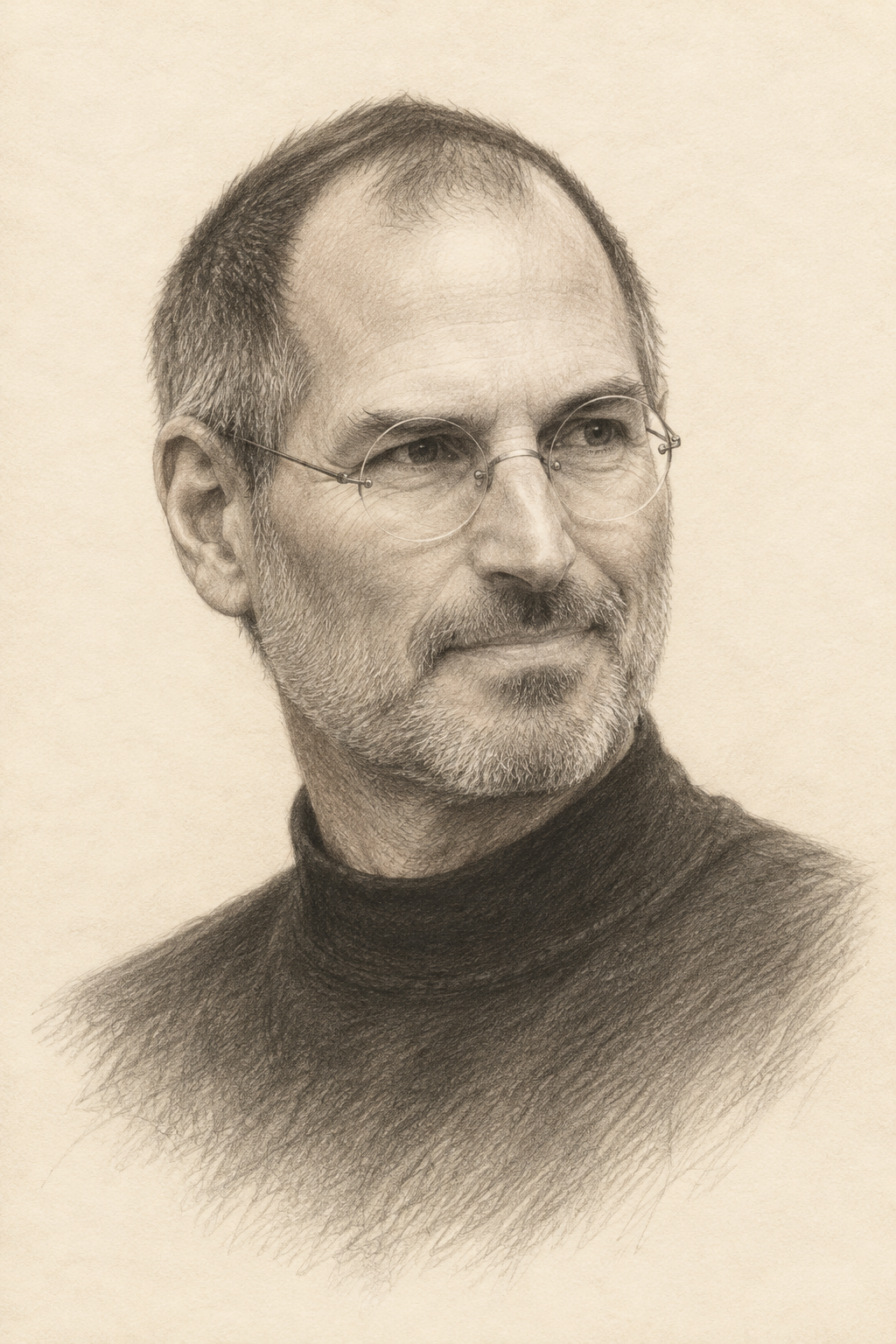 Steve Jobs — detailed pencil sketch